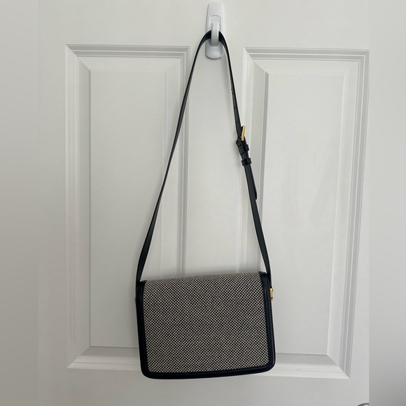 Saint Laurent Tweed Houndstooth Medium Solferino in Black - Picture 12 of 16